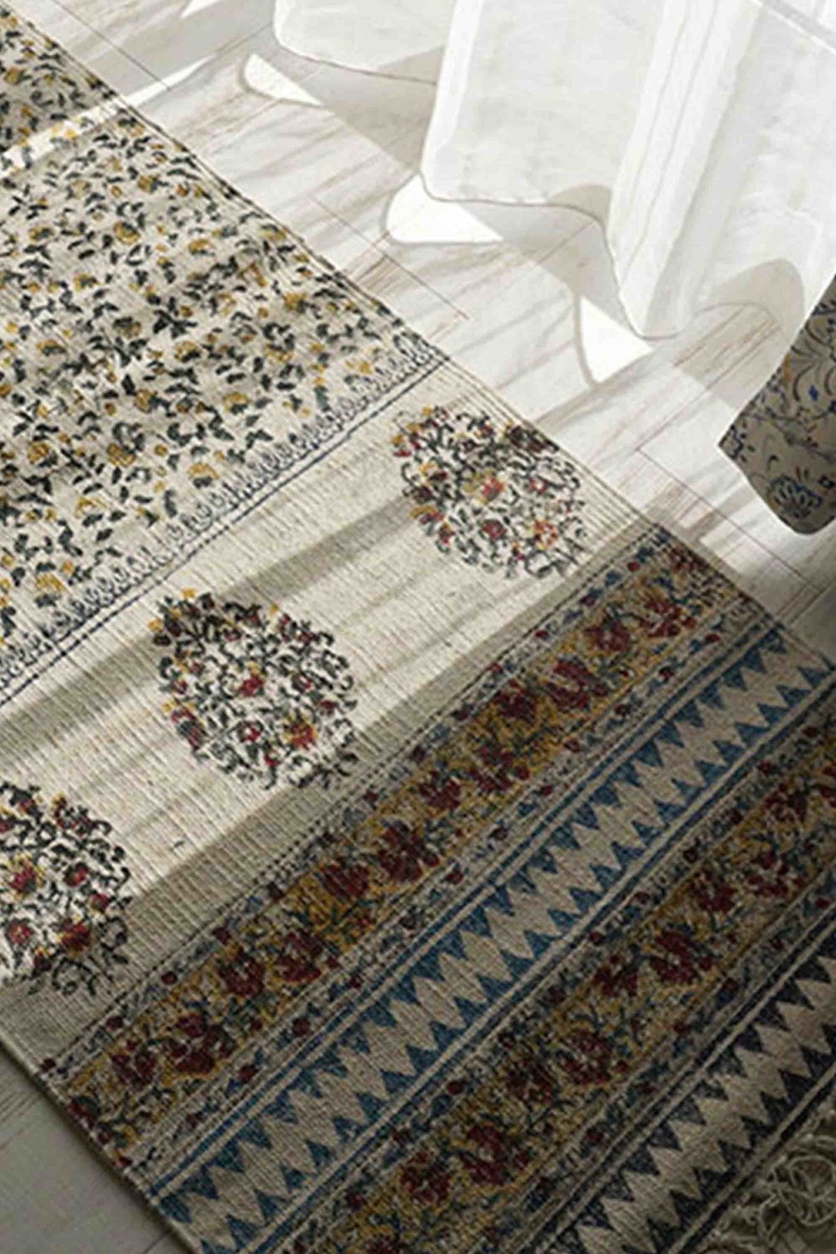Bangui block-printed floor runner multicolour — Art Avenue Jaipur