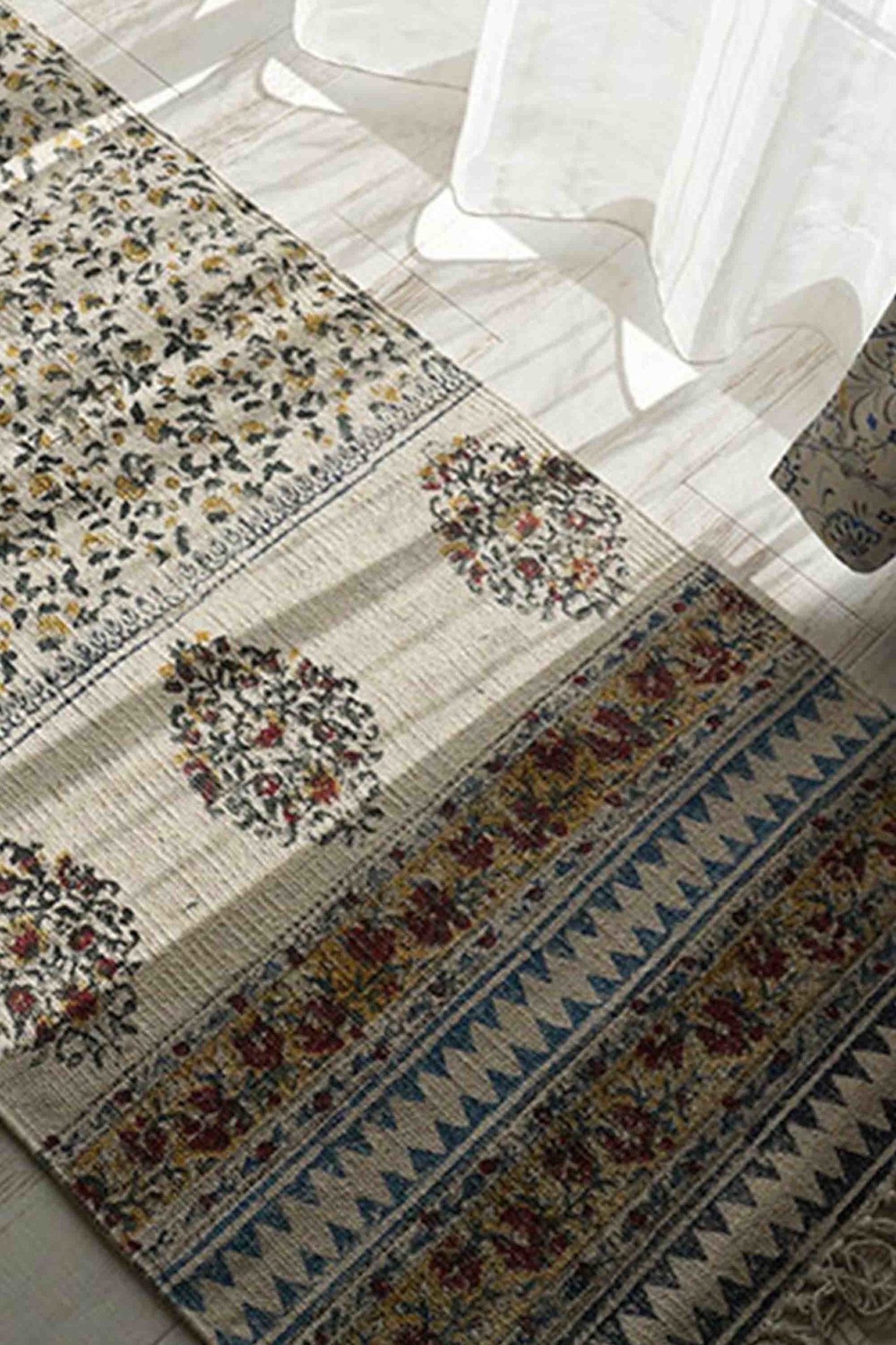 Bangui block-printed floor runner multicolour — Art Avenue Jaipur