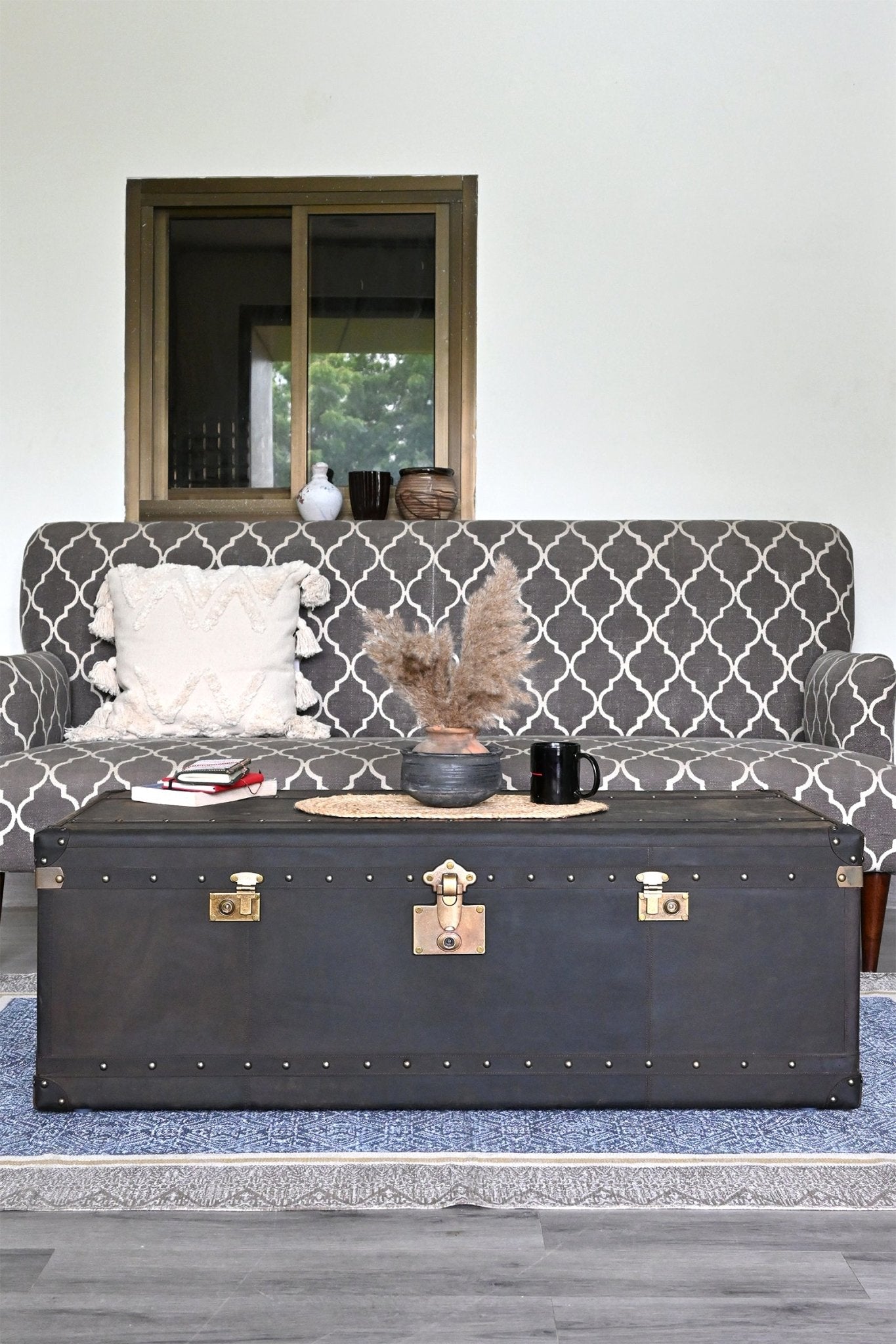 Leather Coffee Table with Two Drawers — Art Avenue