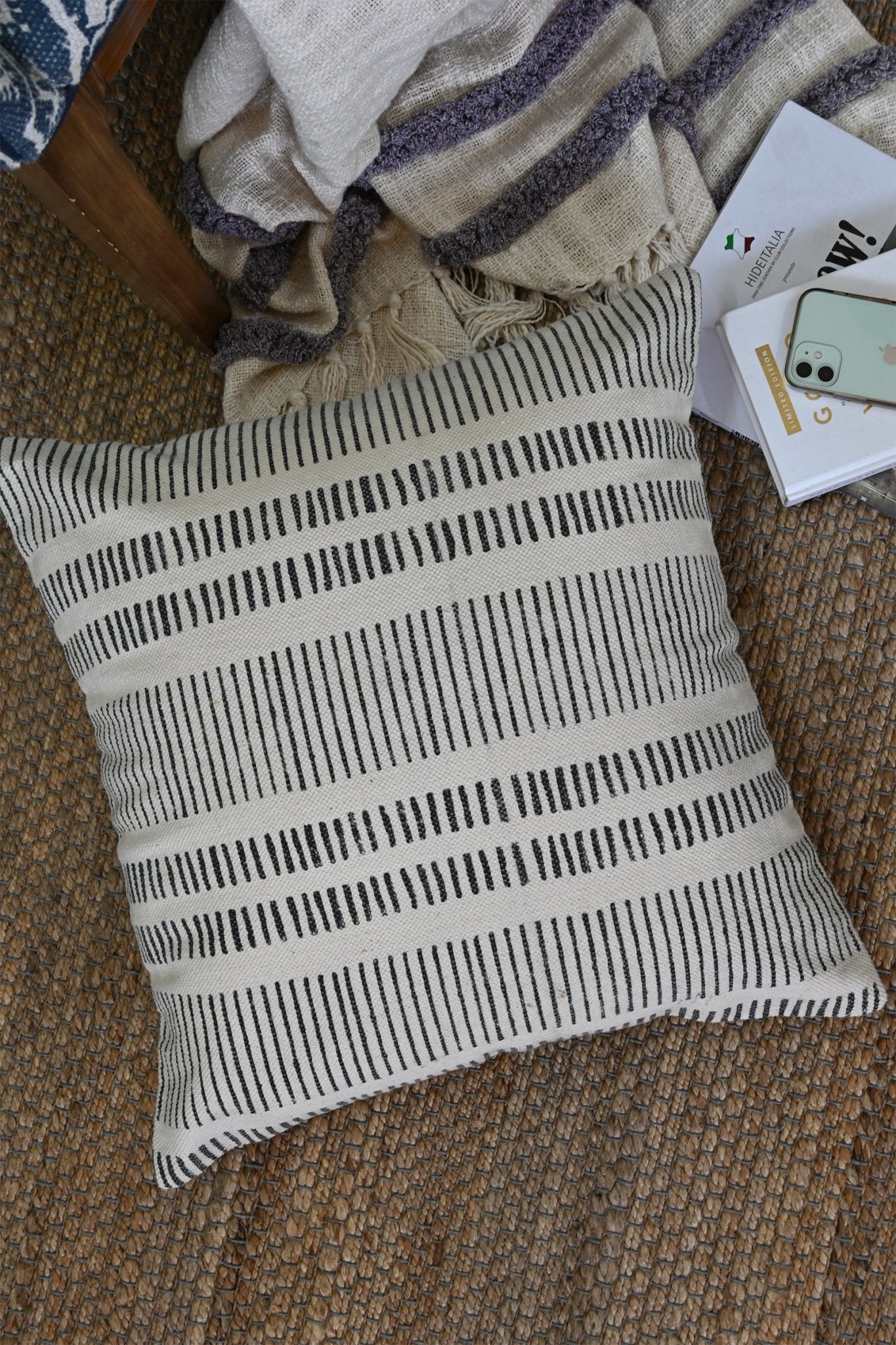 Cardiff Block-Printed Square Cushion Cover — Art Avenue