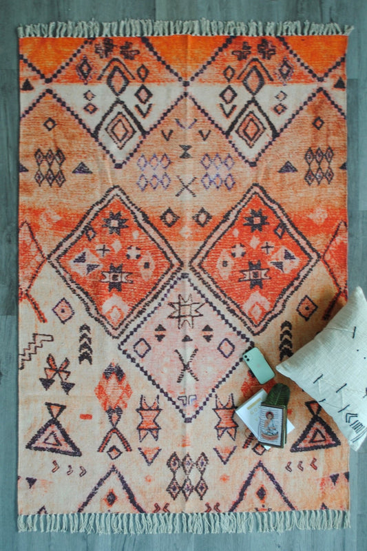 Castanea block-printed rug — handmade in Jaipur