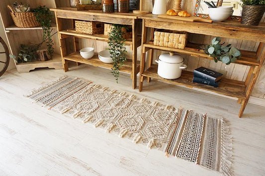 Castle block-printed cotton floor runner — handmade in Jaipur
