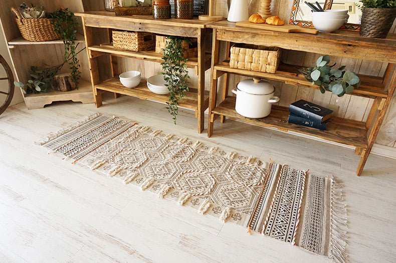 Castle block-printed cotton floor runner — handmade in Jaipur