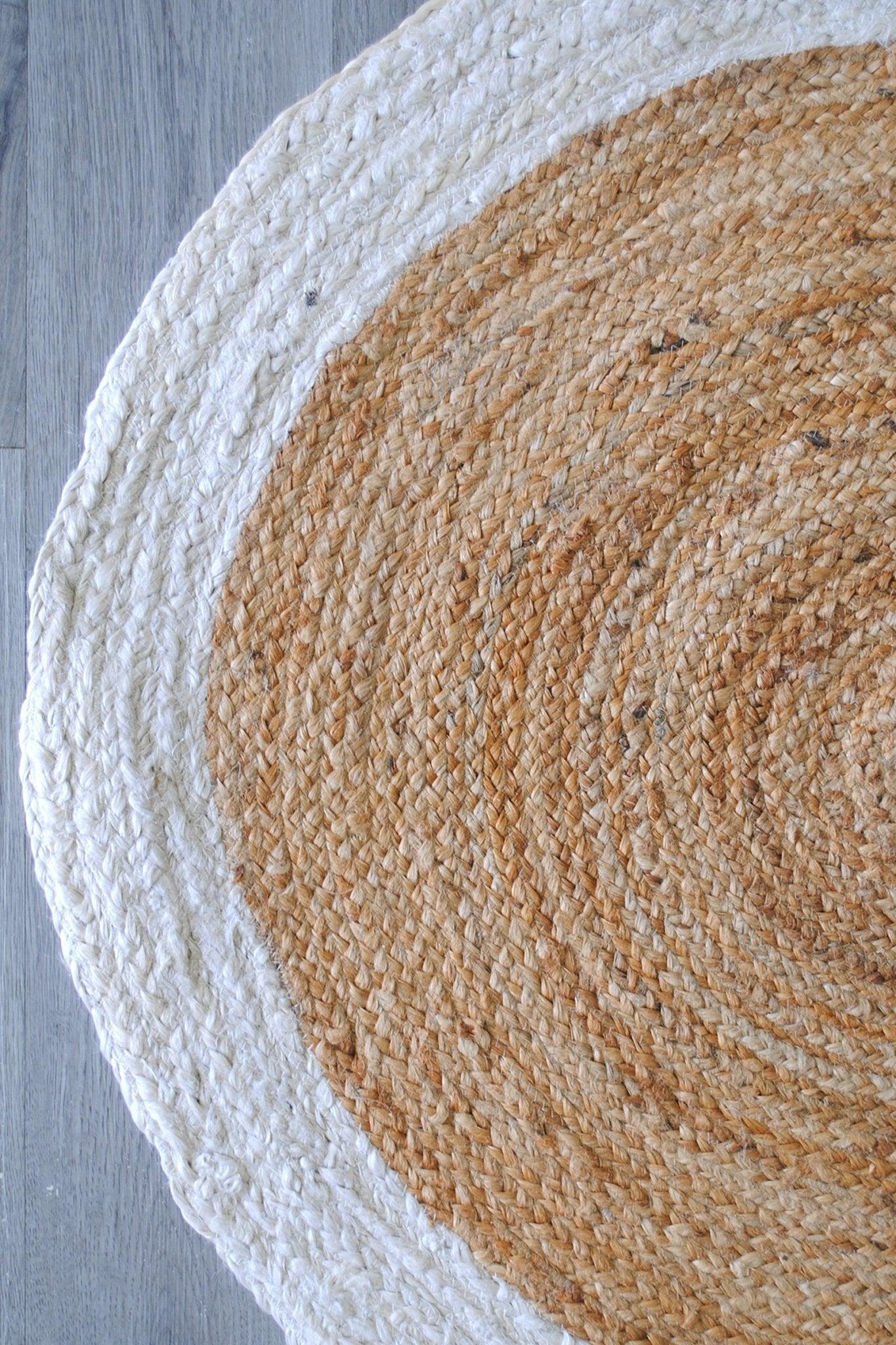 Cleome braided jute rug texture — Art Avenue Jaipur