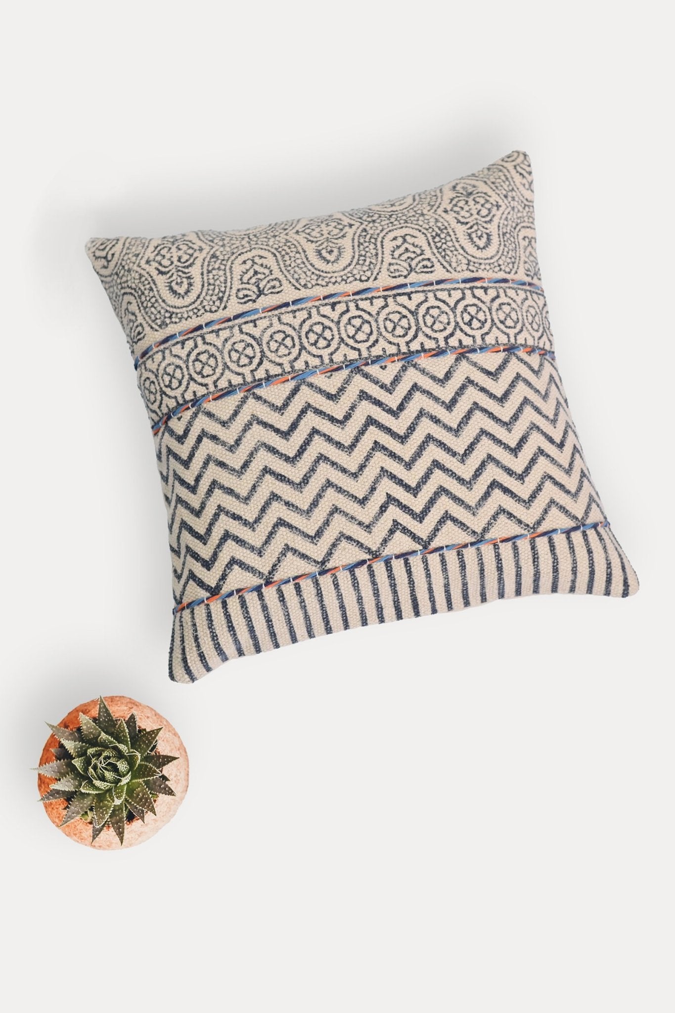 CLIFFORD - SQUARE CUSHION COVER - BLUE - ART AVENUE