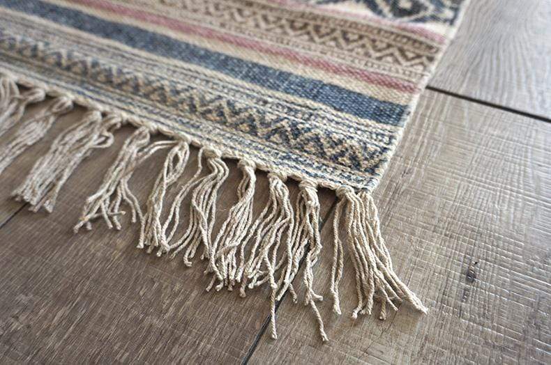 Downtown block-printed floor runner close-up — Art Avenue India