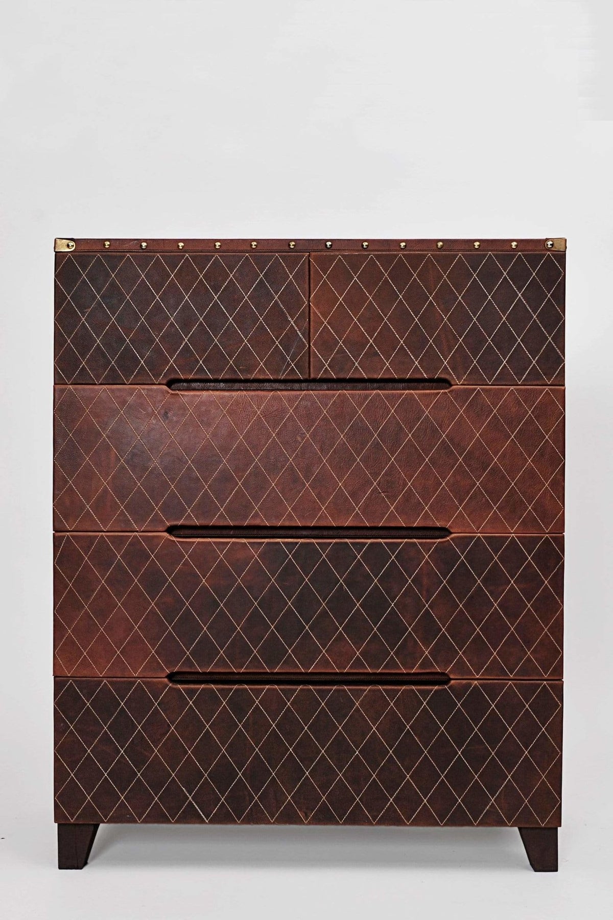 Detail of leather drawer fronts — Art Avenue