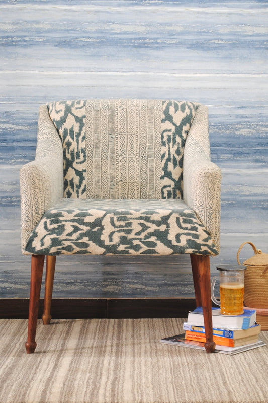 Eureka block-printed back armchair — Art Avenue