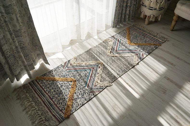 Gateway handmade cotton floor runner — Art Avenue Jaipur