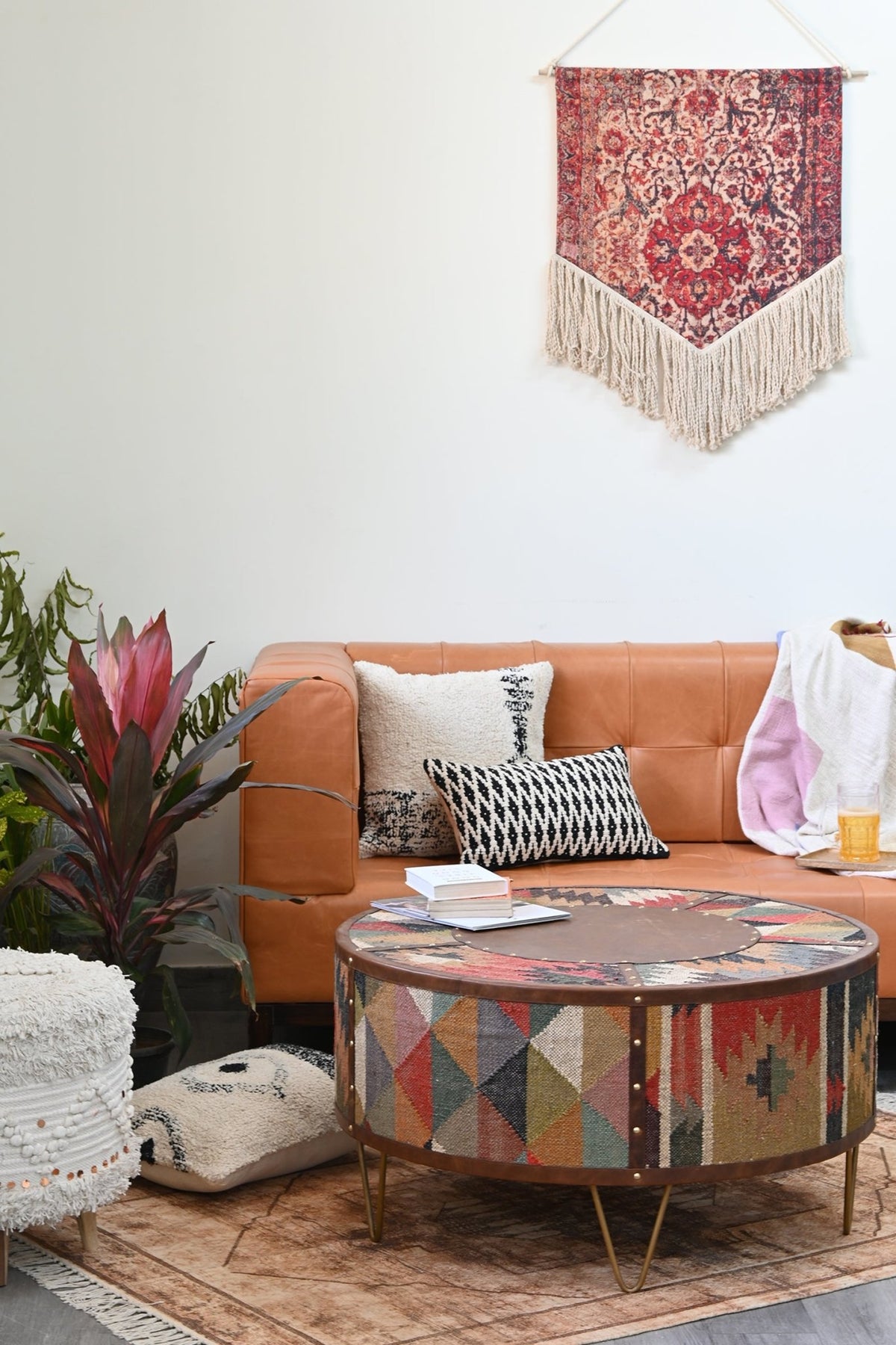 Goround kilim and leather coffee table — Art Avenue