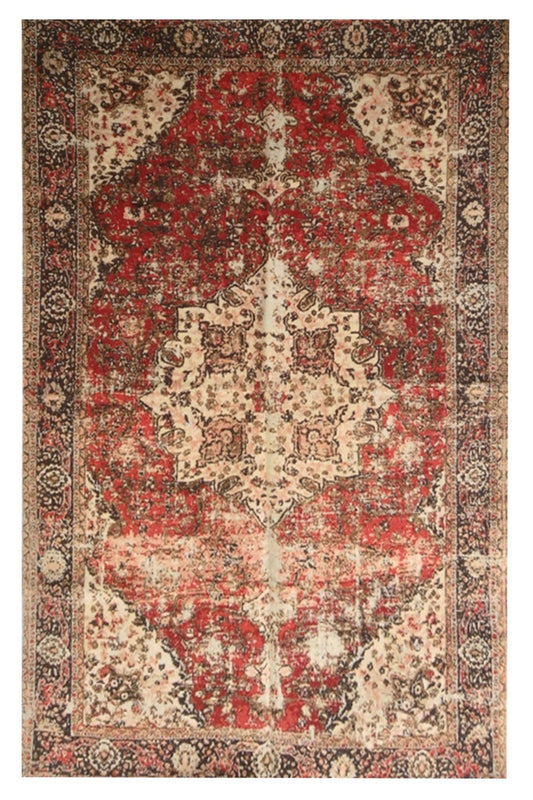 Inaya block-printed cotton rug — handmade in Jaipur