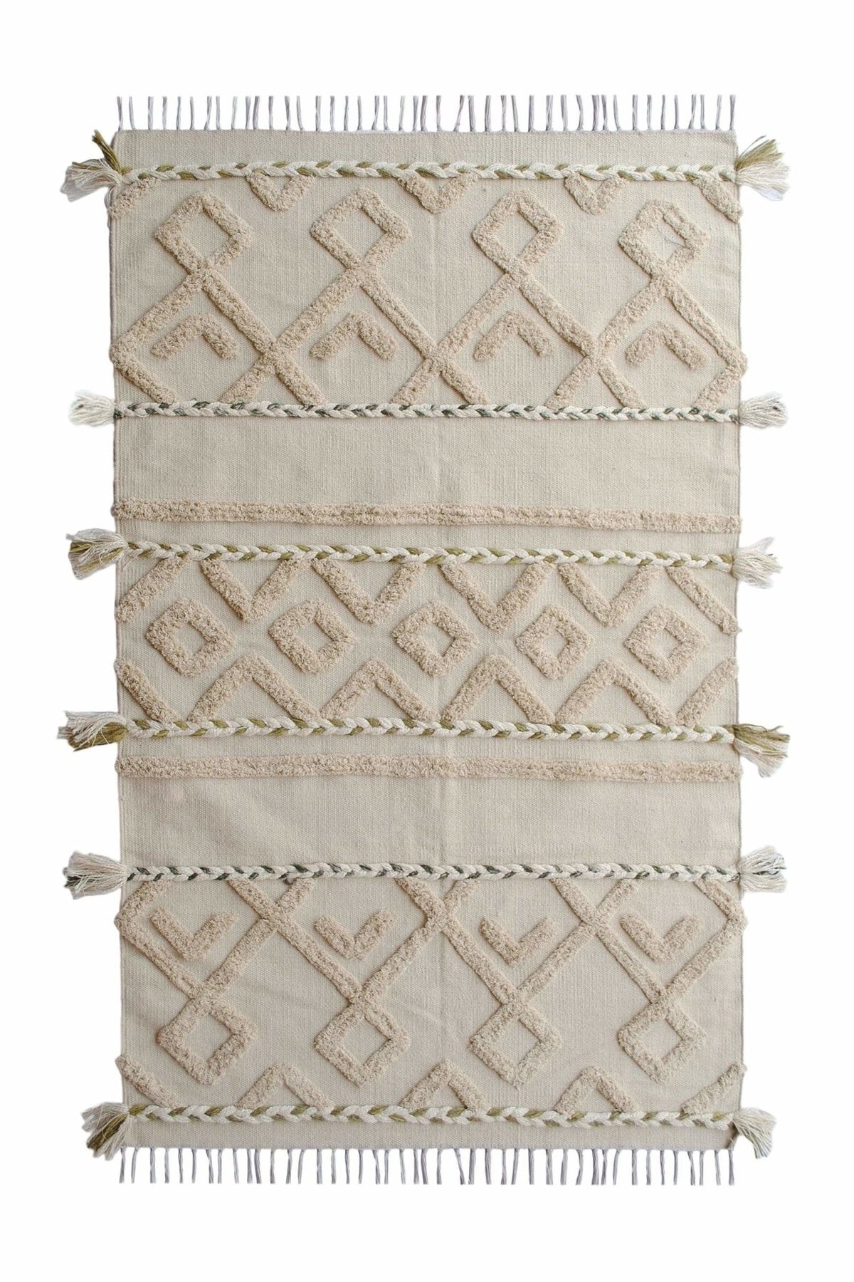 Kansas hand-embroidered cotton rug lifestyle — Art Avenue Jaipur