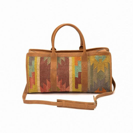 Kraus kilim and leather travel bag — Art Avenue