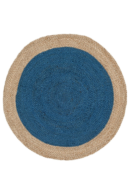 Latvia round braided jute rug — handmade in Jaipur