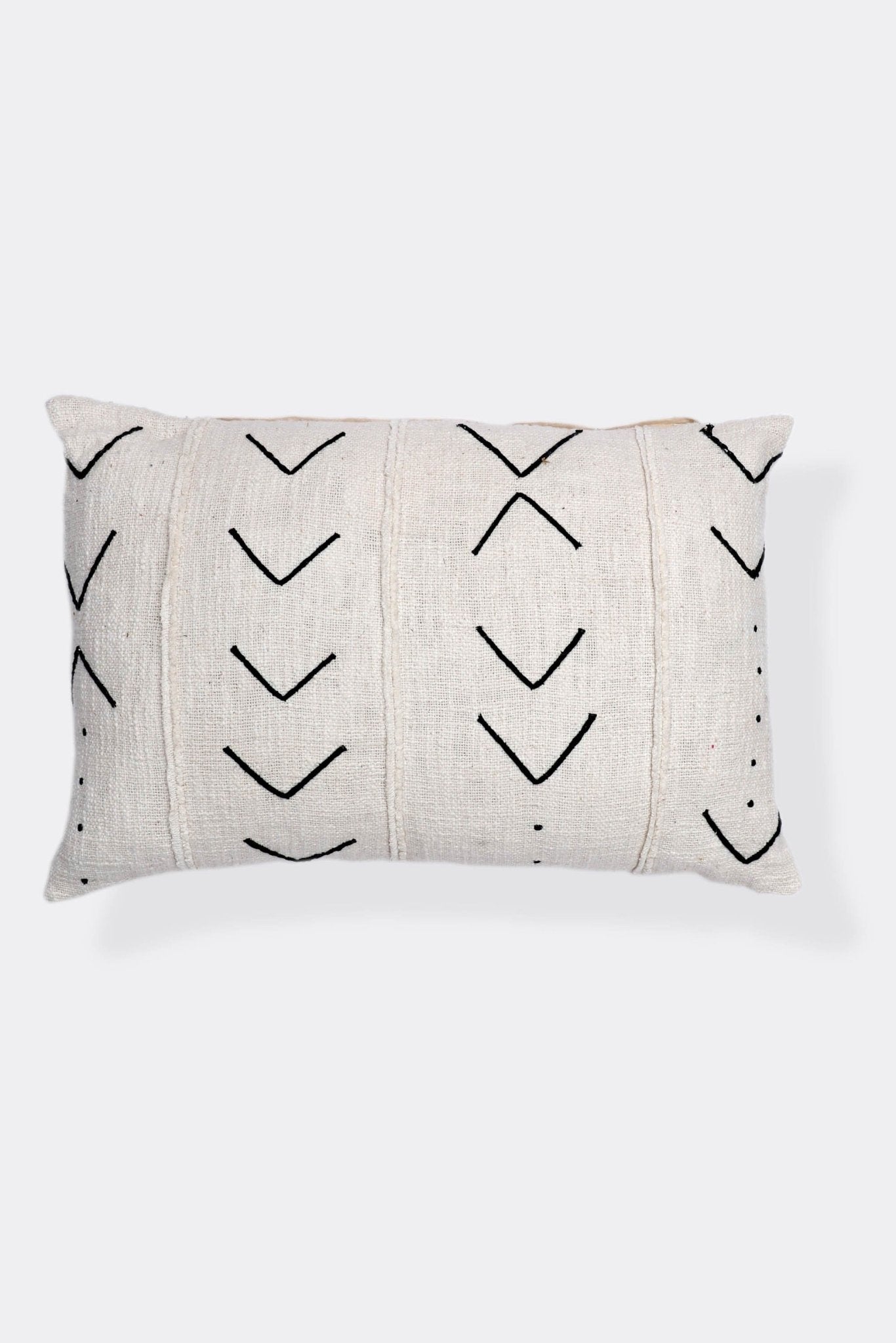 Detail of hand embroidery on black lumbar cushion cover — Art Avenue