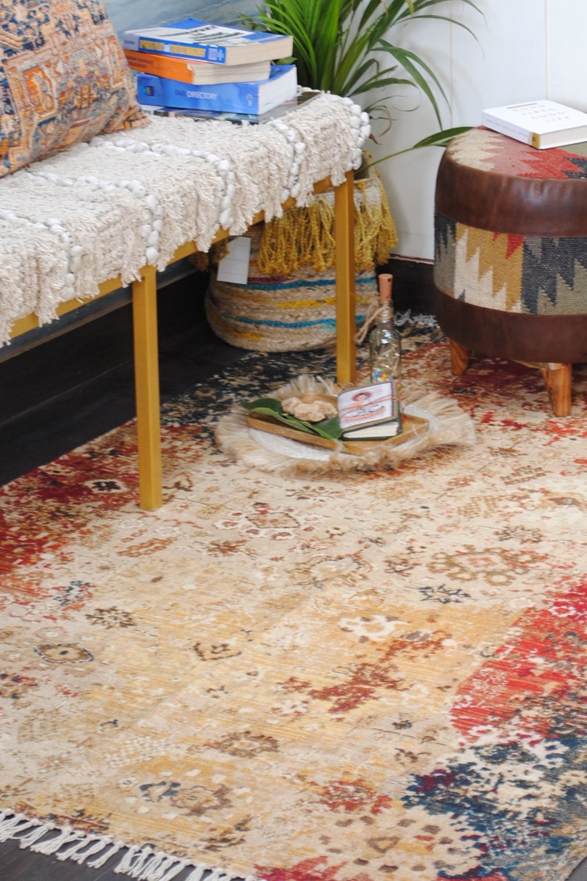 Maple block-printed rug — handmade in Jaipur