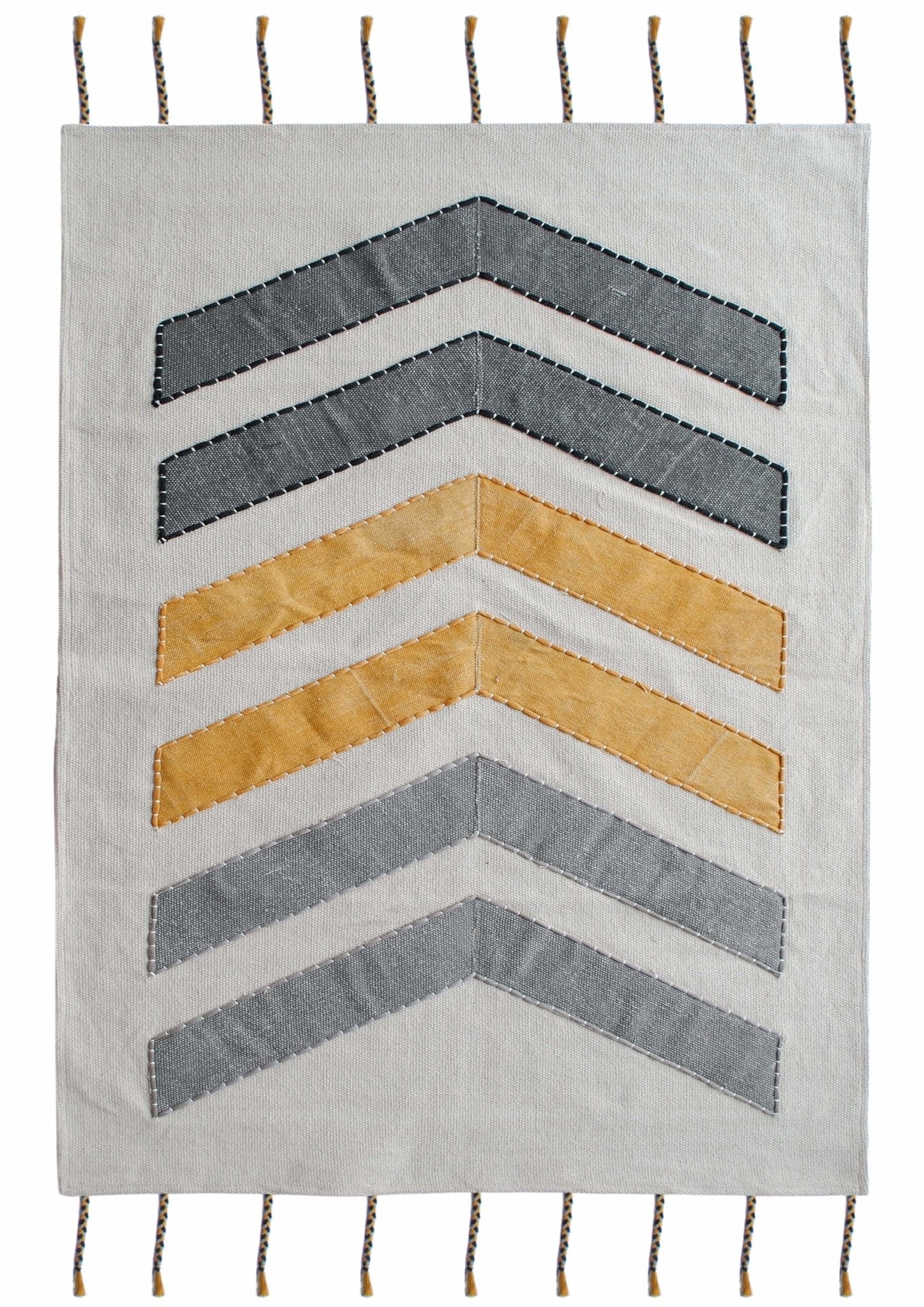 Mesa block-printed rug room setting — Art Avenue India