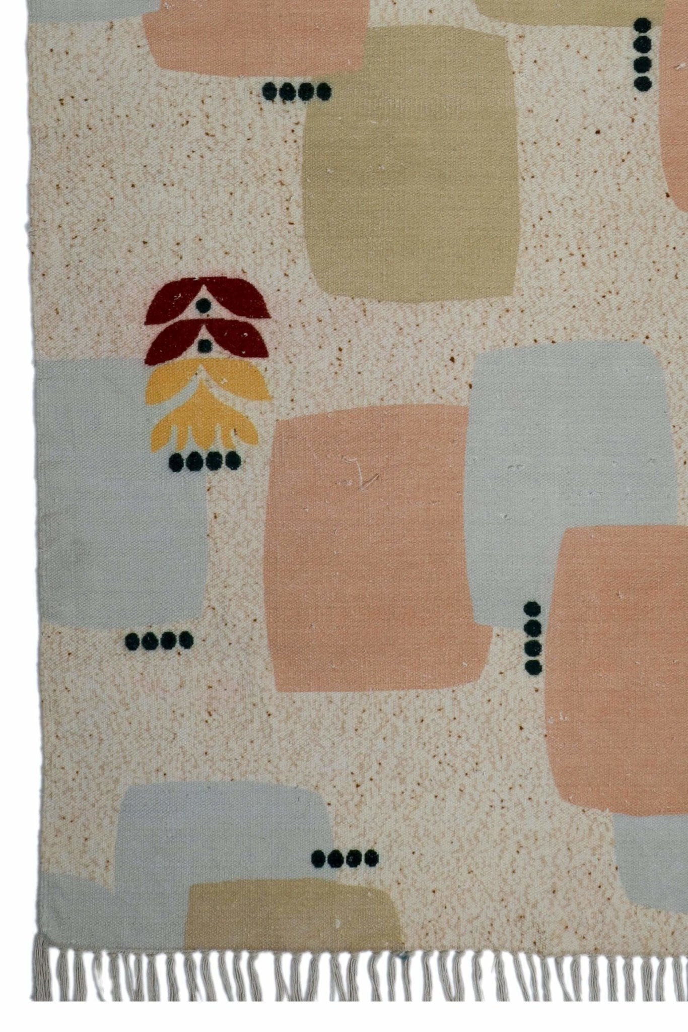 Modak cotton rug peach pattern — Art Avenue Jaipur
