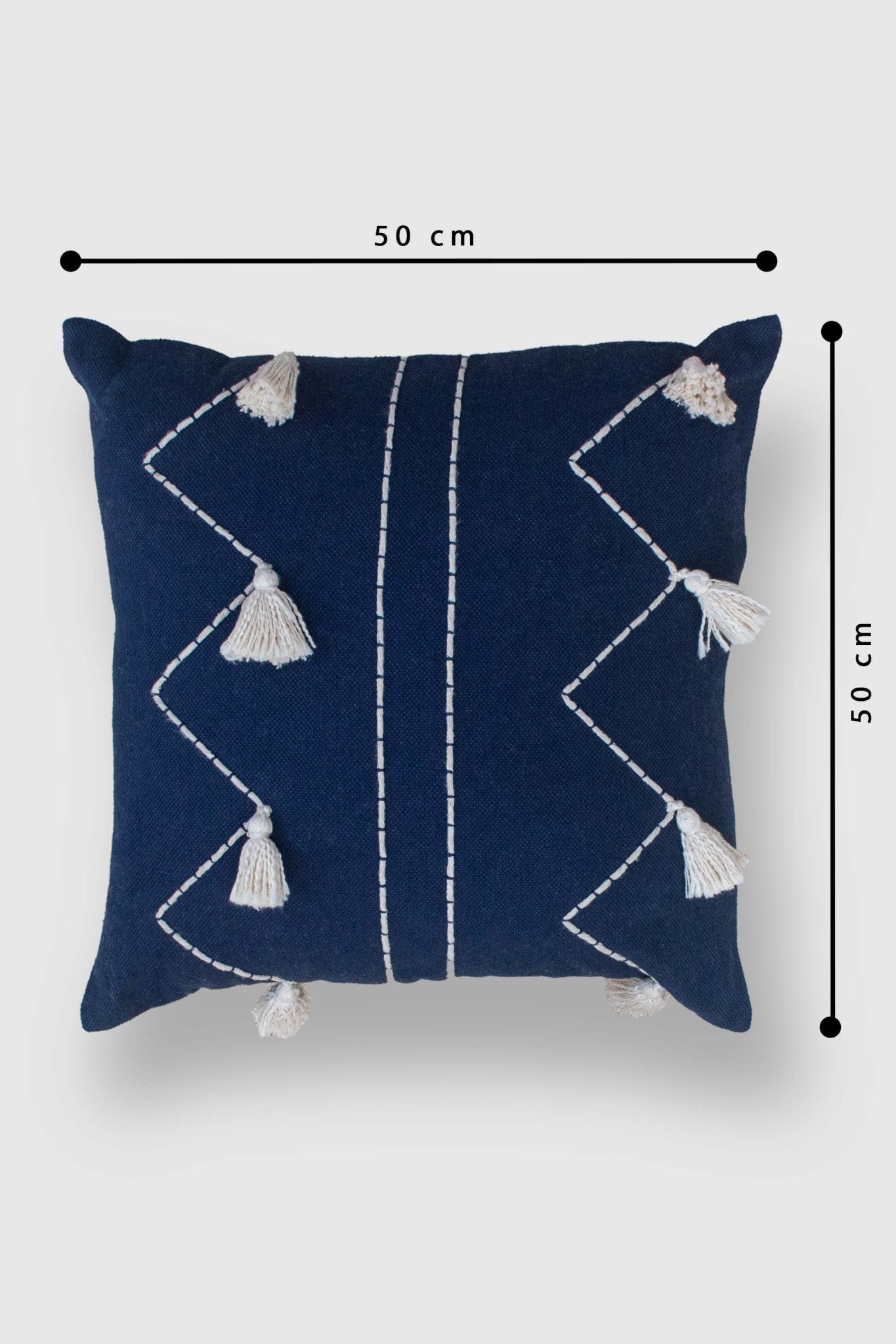 Detail of overdyed embroidery on square cushion cover — Art Avenue