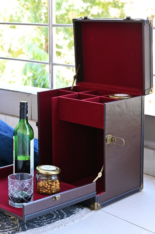Portable Leather Bar Cabinet — Art Avenue