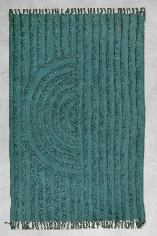 Orbit hand-embroidered rug — handmade in Jaipur