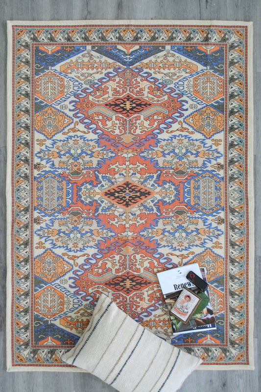 Palmatum block-printed rug — handmade in Jaipur