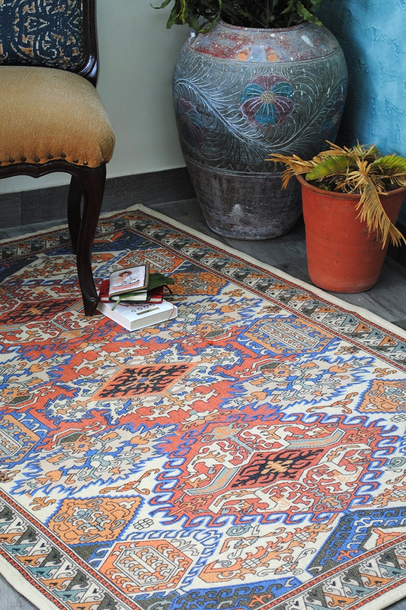 Palmatum cotton rug pattern — Art Avenue Jaipur