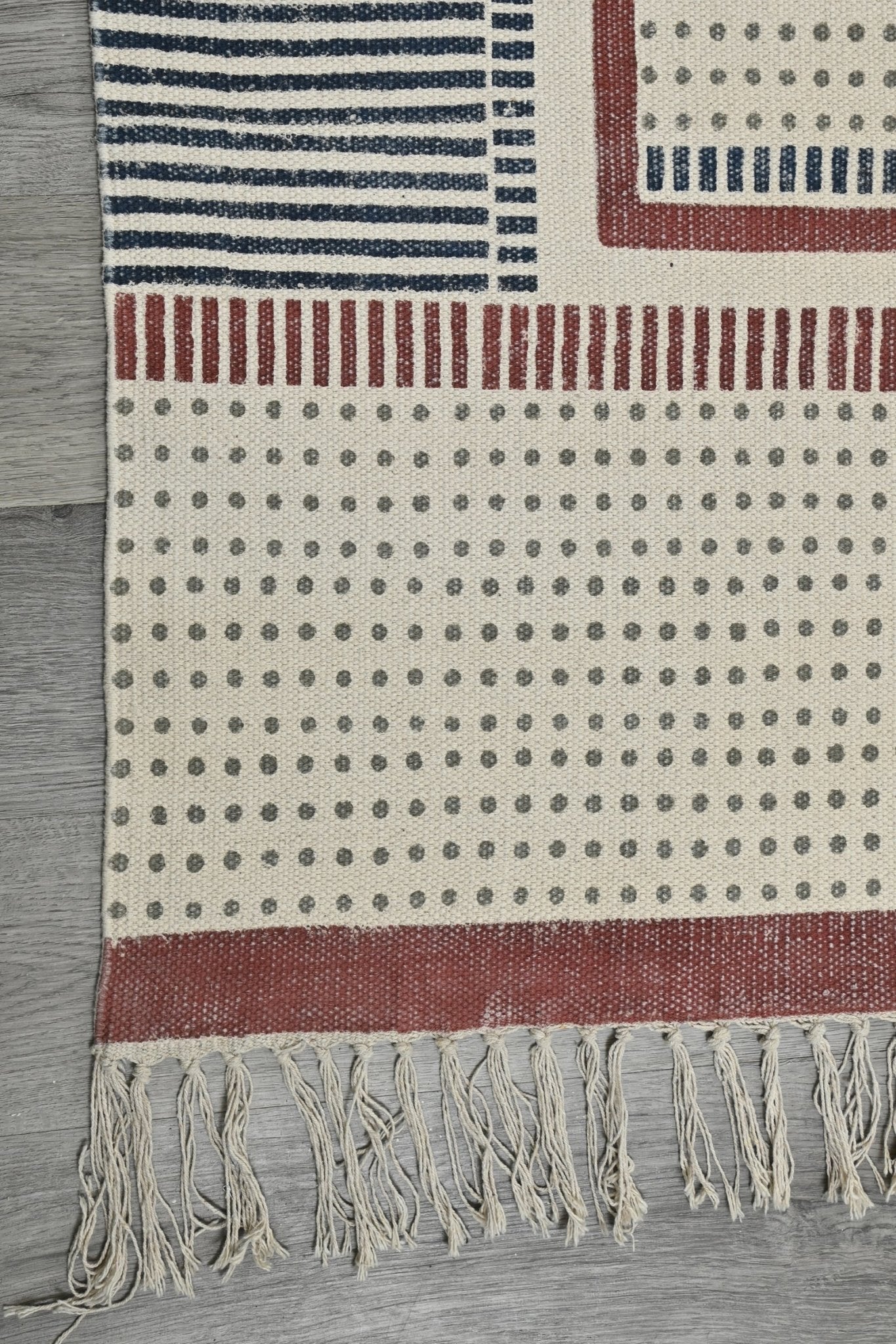 PETER HANDBLOCK PRINTED COTTON RUG - ART AVENUE