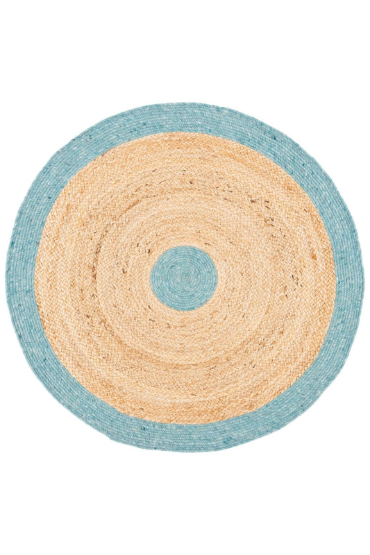 Raff round braided jute rug — handmade in Jaipur