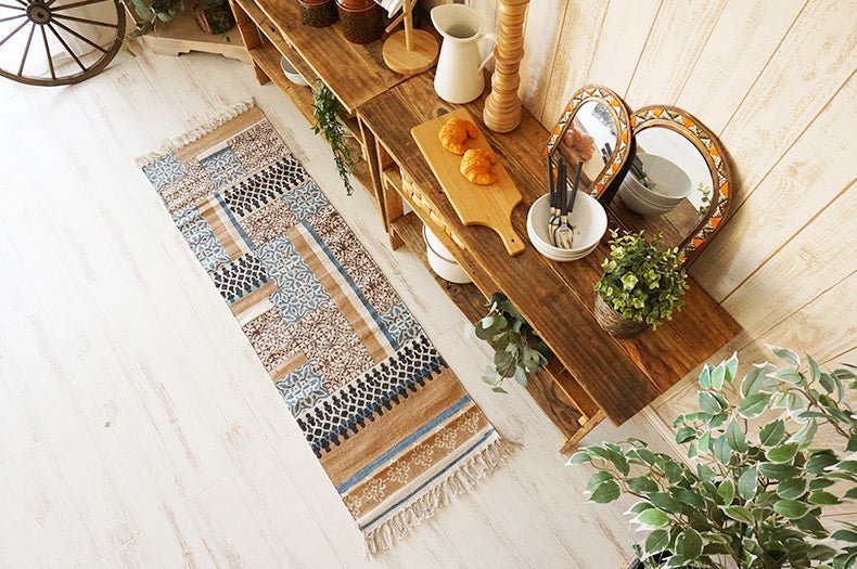 Revolve handmade block-printed cotton runner — Art Avenue India