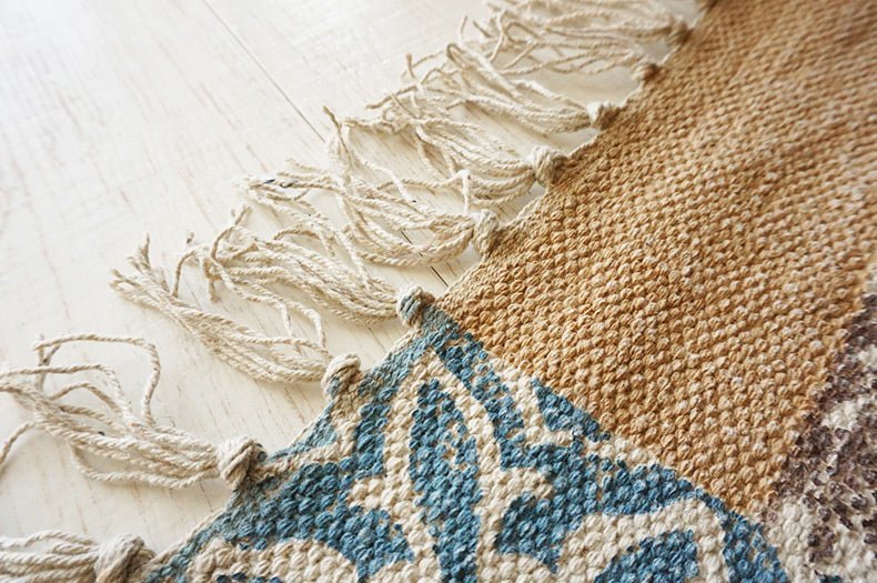 REVOLVE - BLOCK PRINTED COTTON FLOOR RUG RUNNER - ART AVENUE
