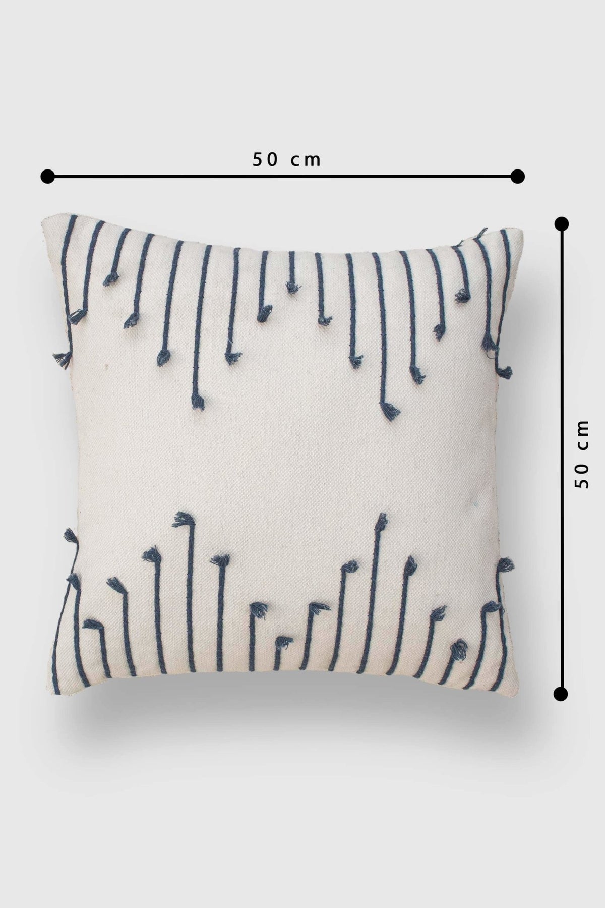 Detail of hand embroidery on square cushion cover — Art Avenue