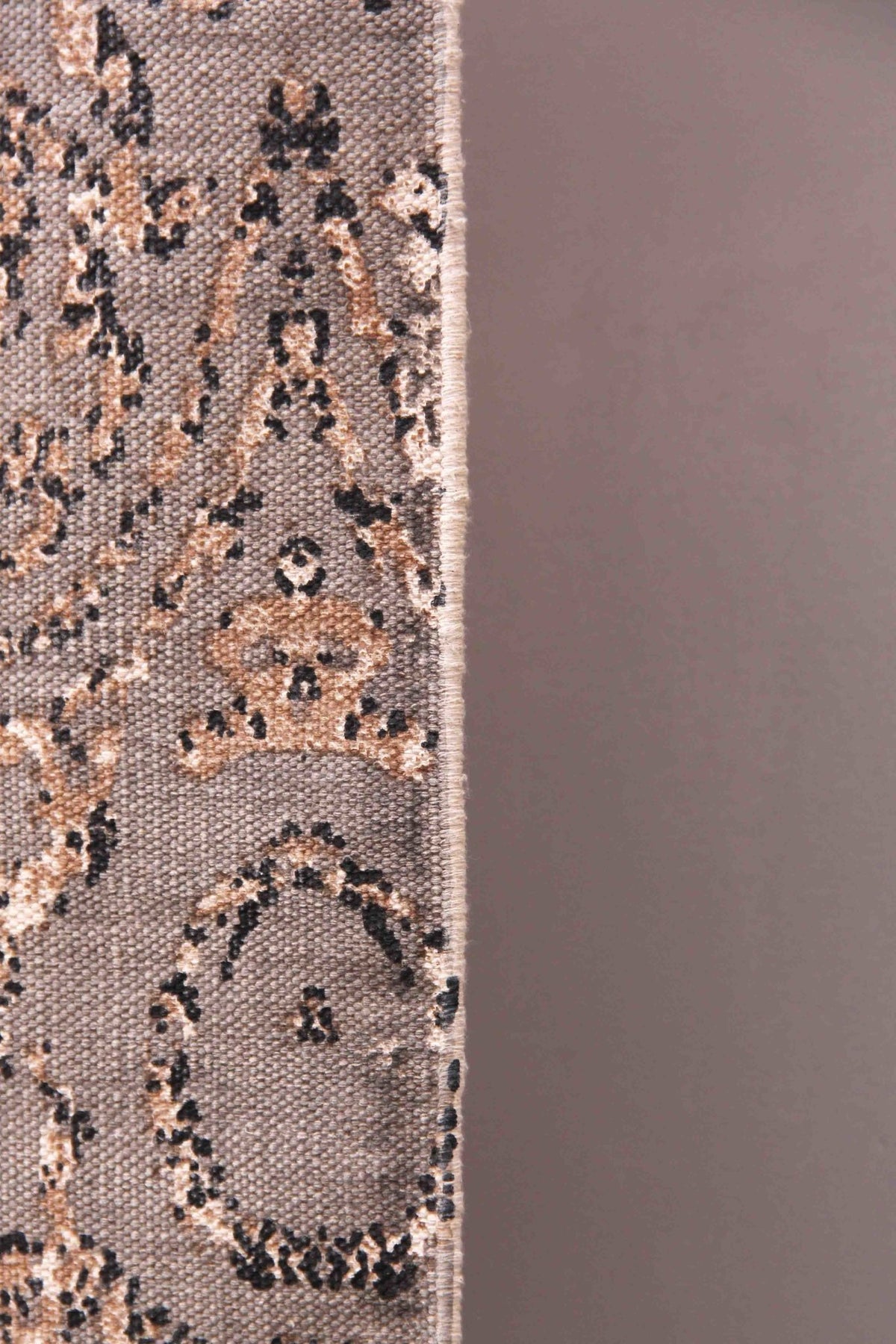 Scrappy cotton rug grey pattern — Art Avenue Jaipur