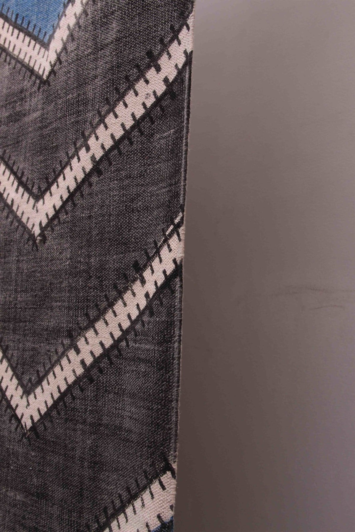 Selection Block-Printed Cotton Dhurrie Rug — overhead view — Art Avenue