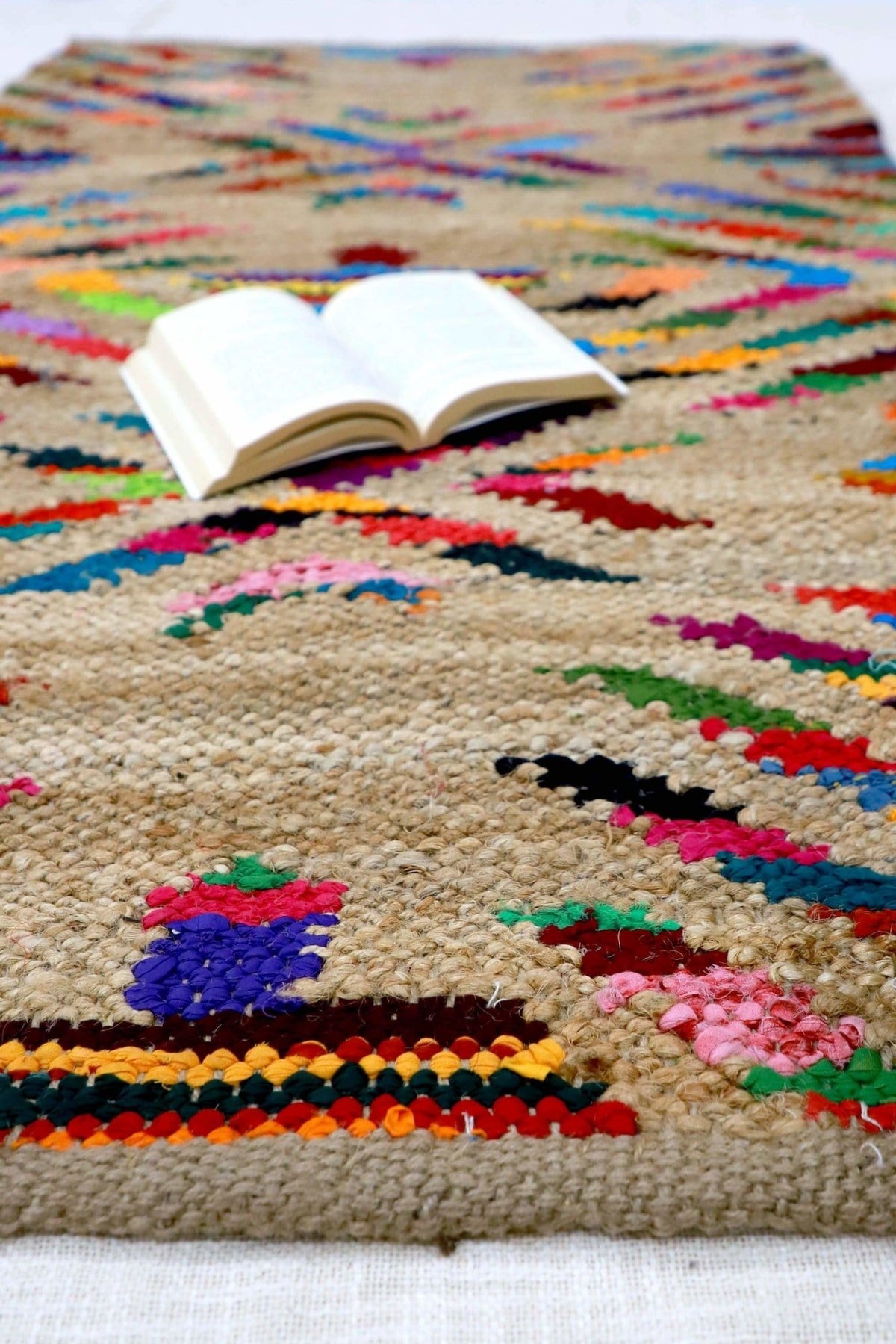 Stardom handwoven jute rug room setting — Art Avenue