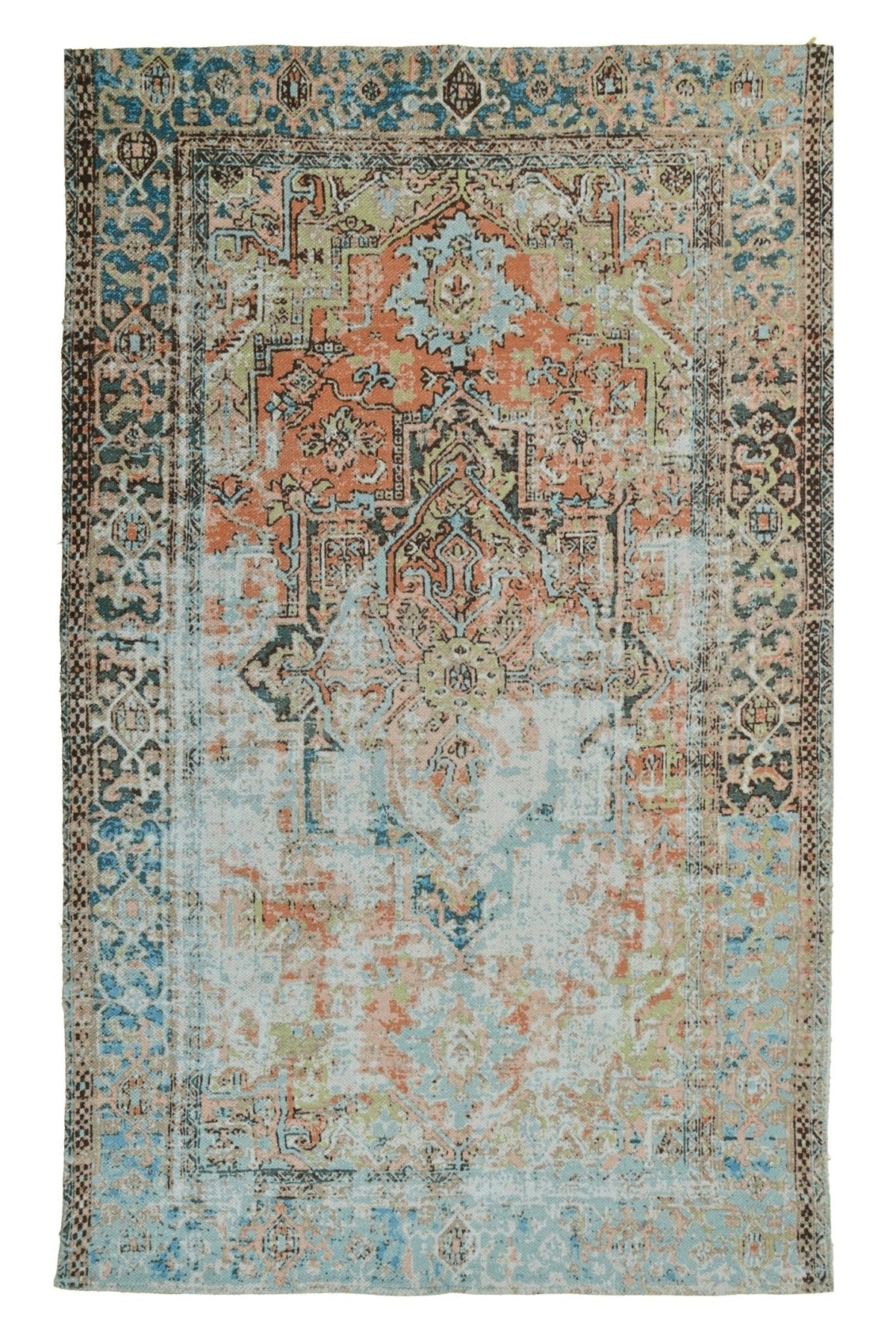 Stellar block-printed cotton rug — handmade in Jaipur