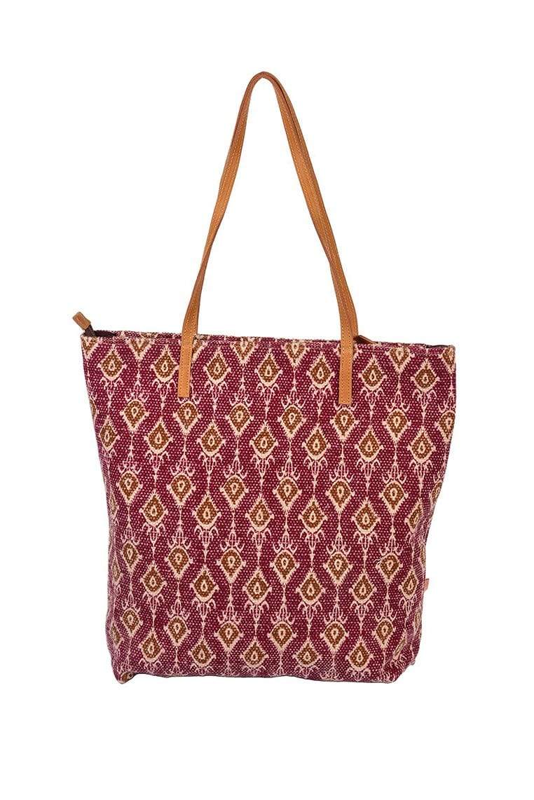 Sulphony block-printed tote bag, side view — Art Avenue