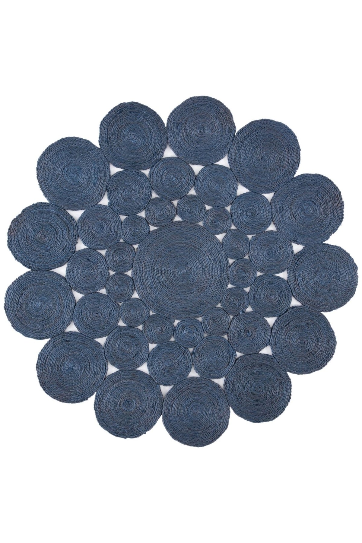 Tansy round braided jute rug — handmade in Jaipur