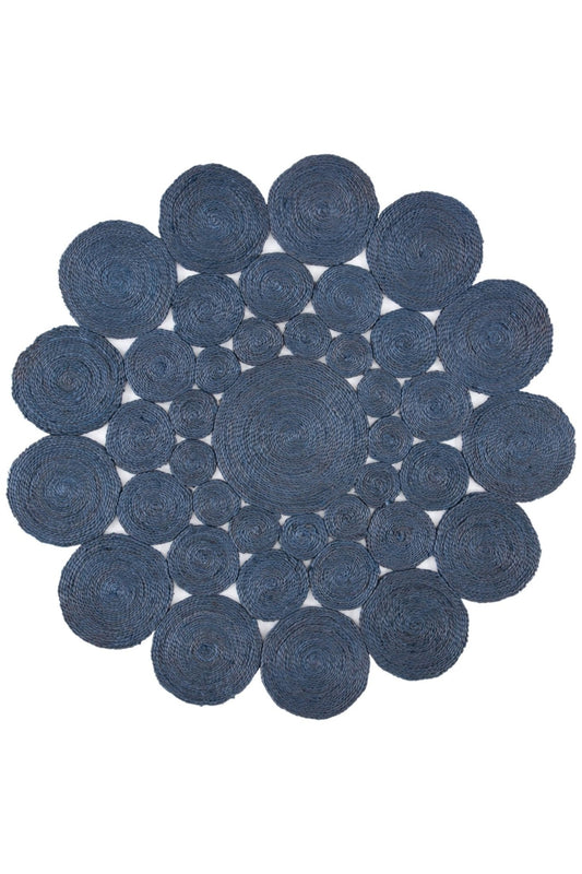 Tansy round braided jute rug — handmade in Jaipur