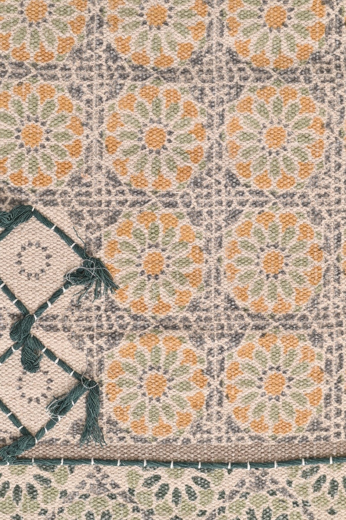 TOPHER -BLOCK PRINTED FLOOR RUNNER - YELLOW - ART AVENUE