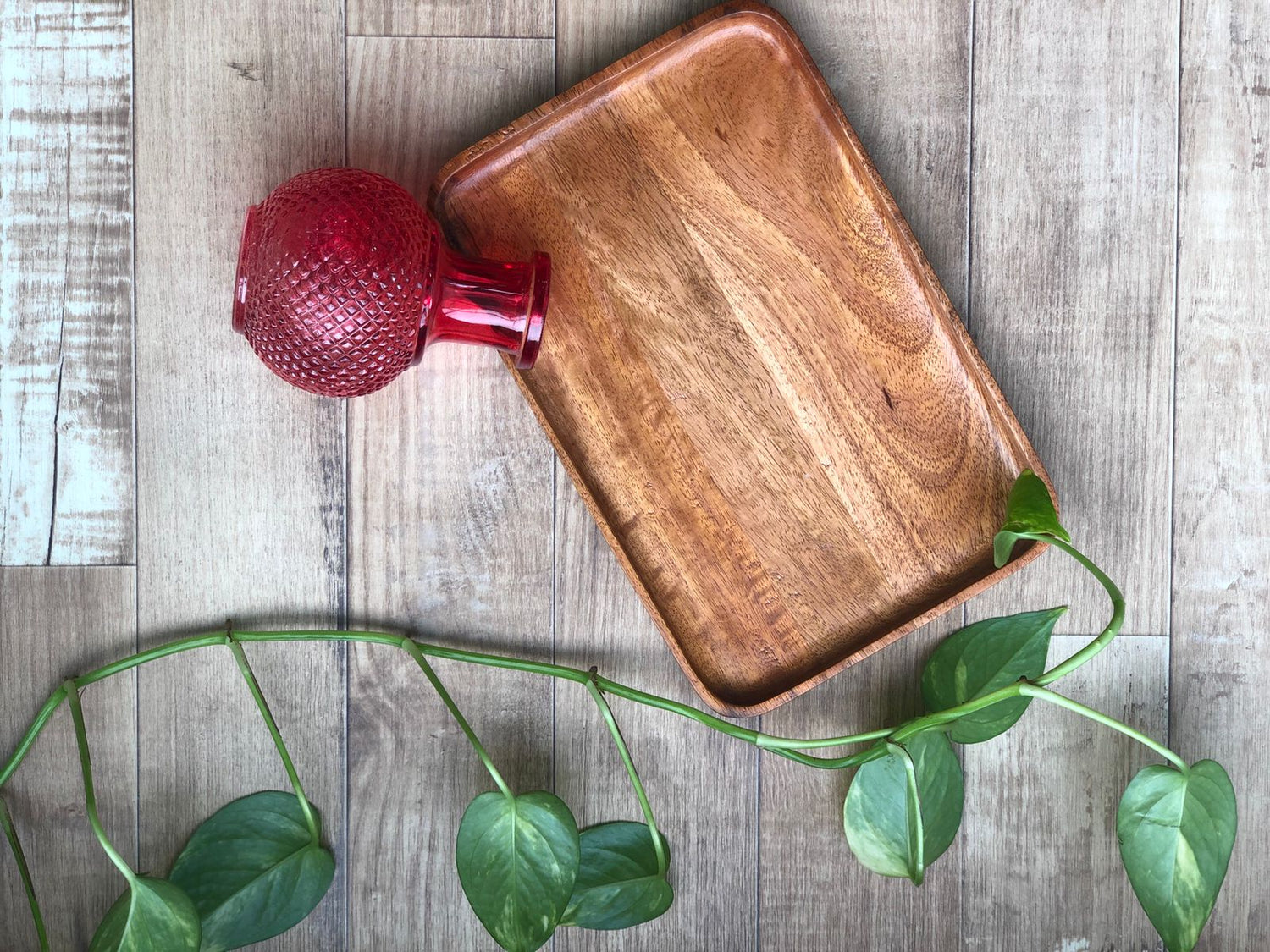 Valid wood serving tray top view — Art Avenue India