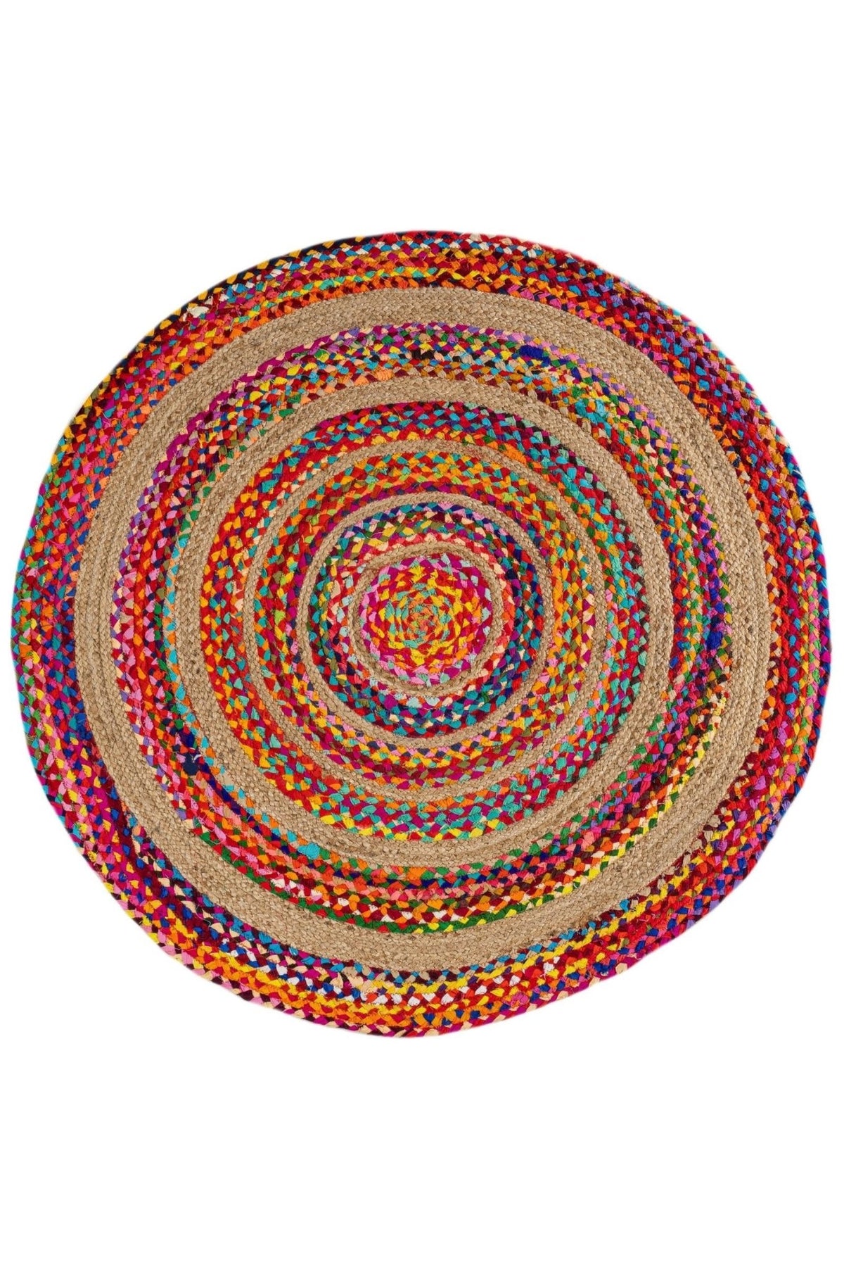 Vienna round braided jute rug — handmade in Jaipur