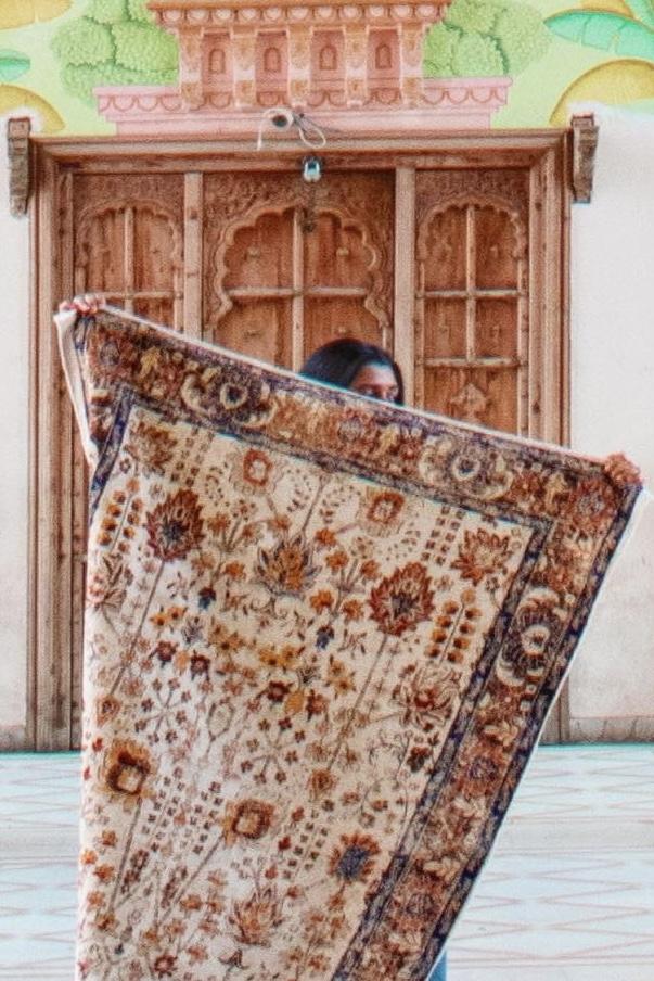 Zebronica block-printed rug multiple sizes — Art Avenue Jaipur