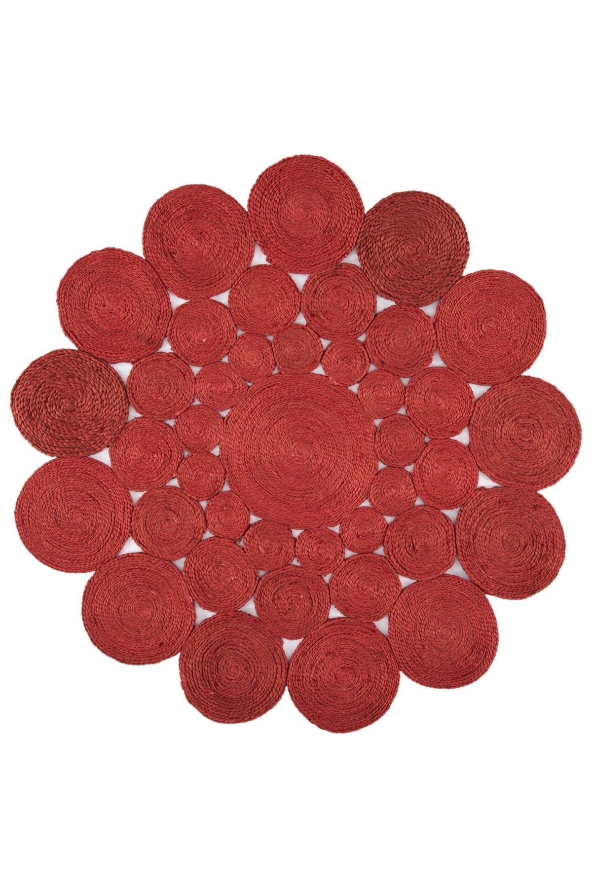 Zinnia round braided jute rug — handmade in Jaipur